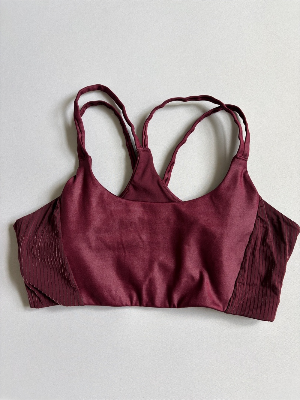 Fabletics Double-Strap Sports Bra in Burgundy